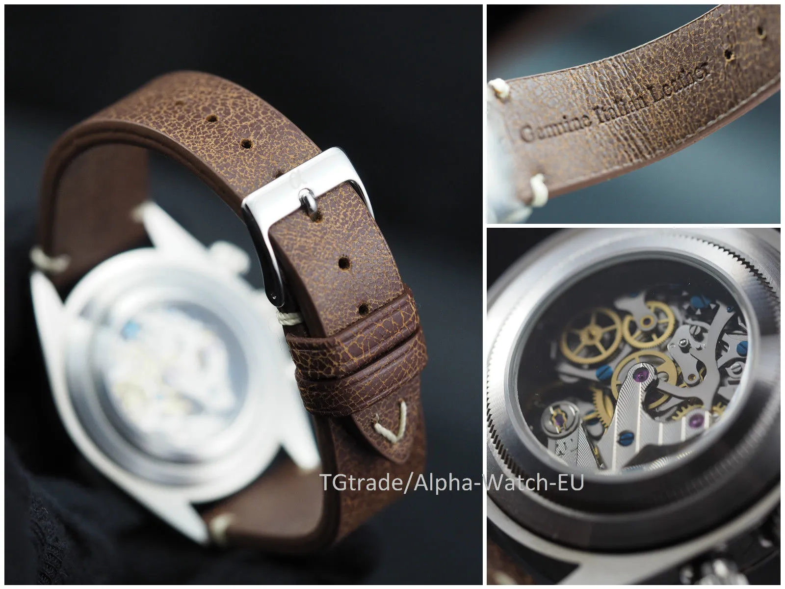 Genuine Italian leather watch strap 20mm