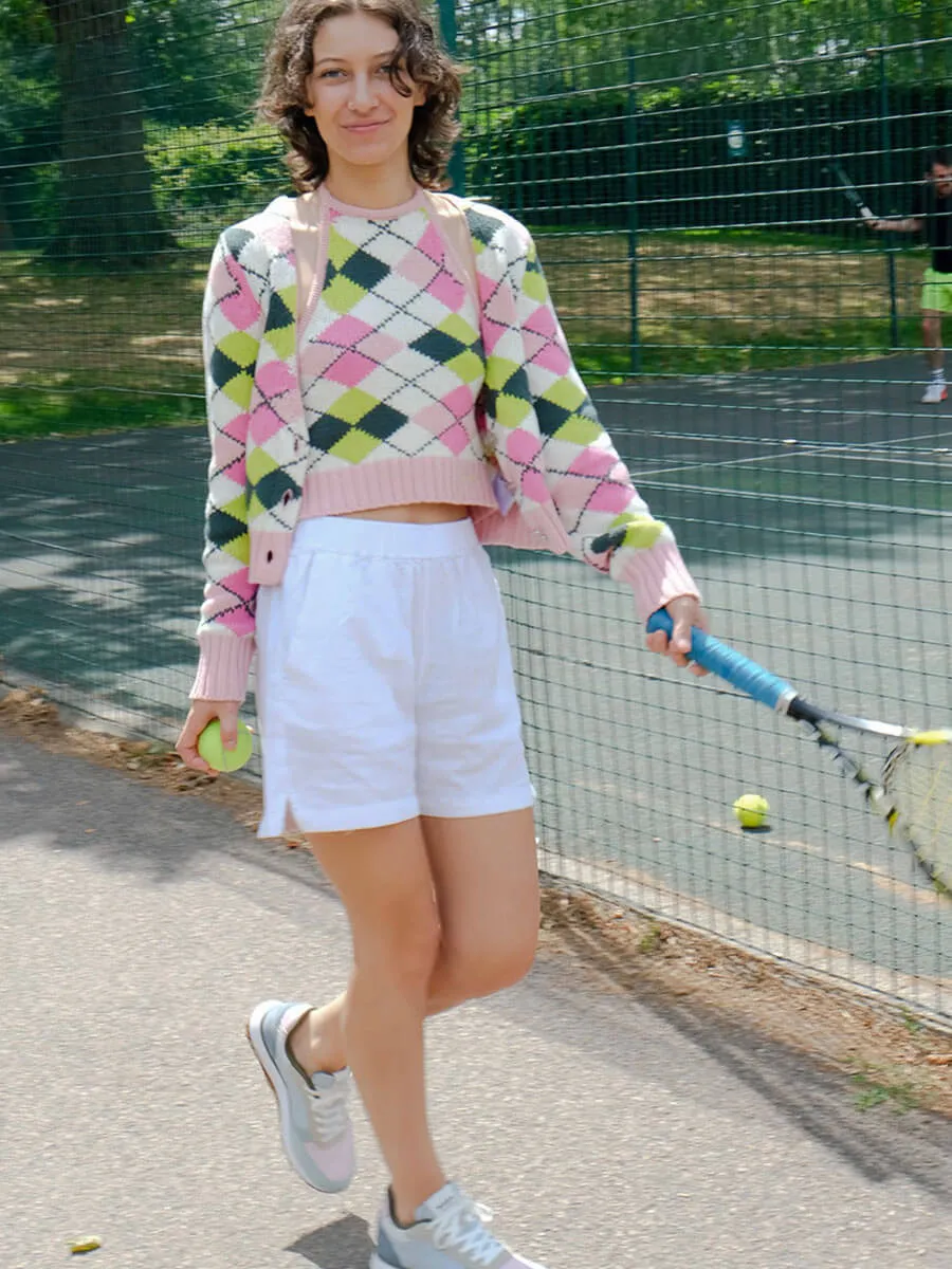 Graphic Cotton Halterneck Top