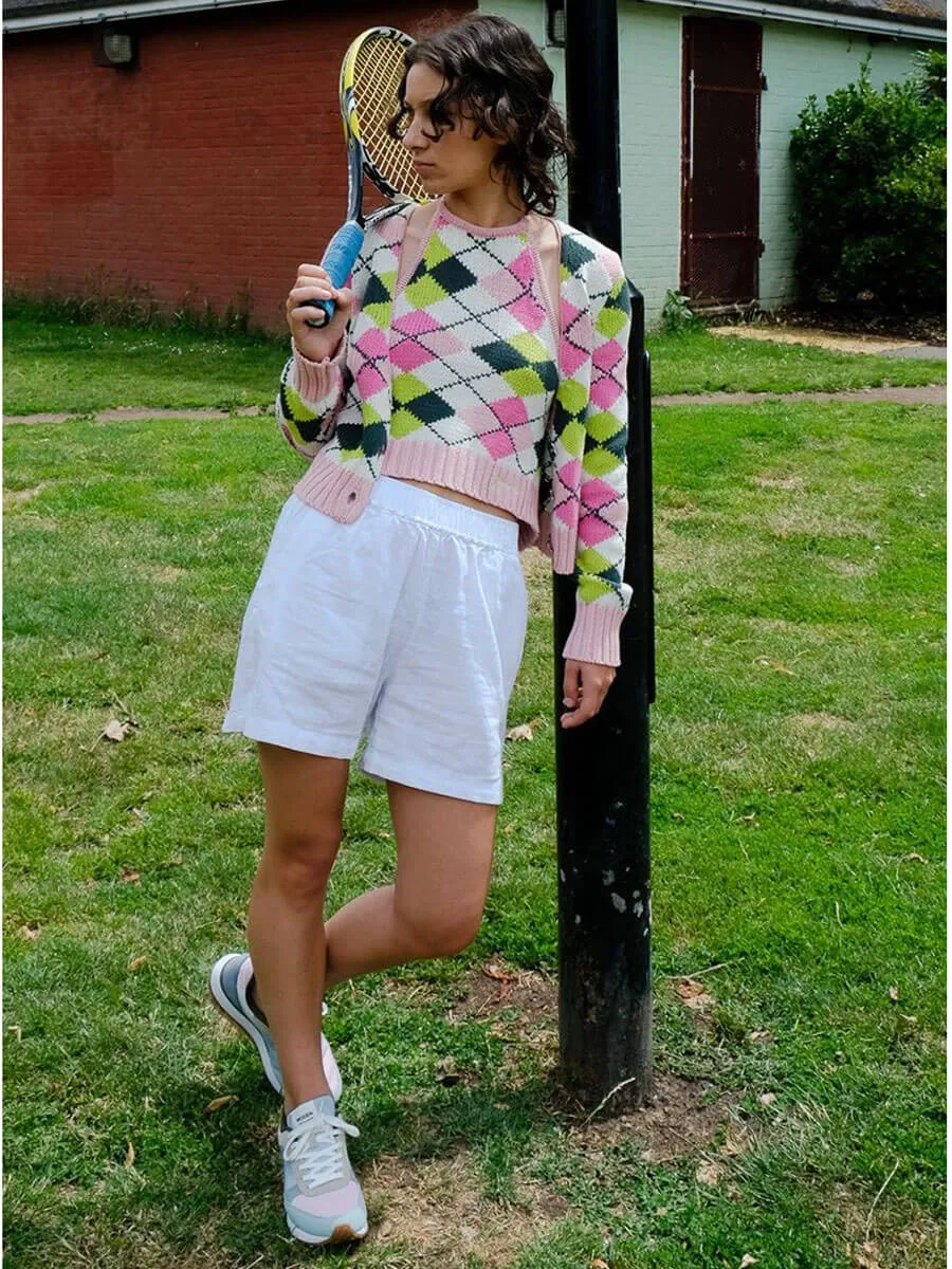 Graphic Cotton Halterneck Top