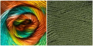 GRASS GREEN   WHAT A WONDERFUL WORLD - Falling Leaves Scarf YARN KIT