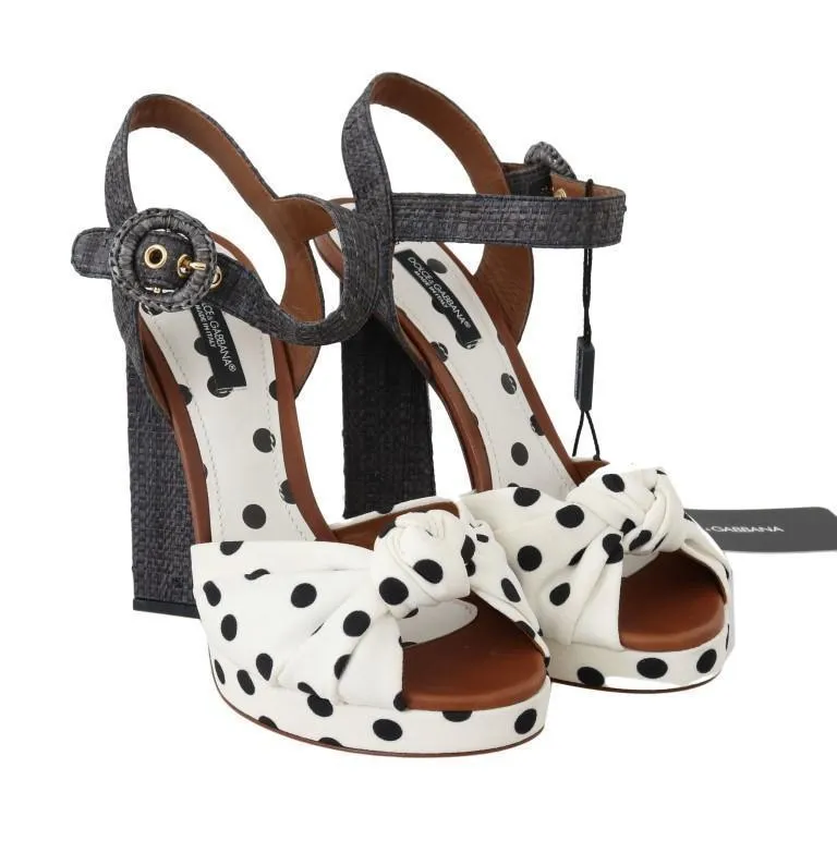 Gray Straw Ankle Strap Sandals