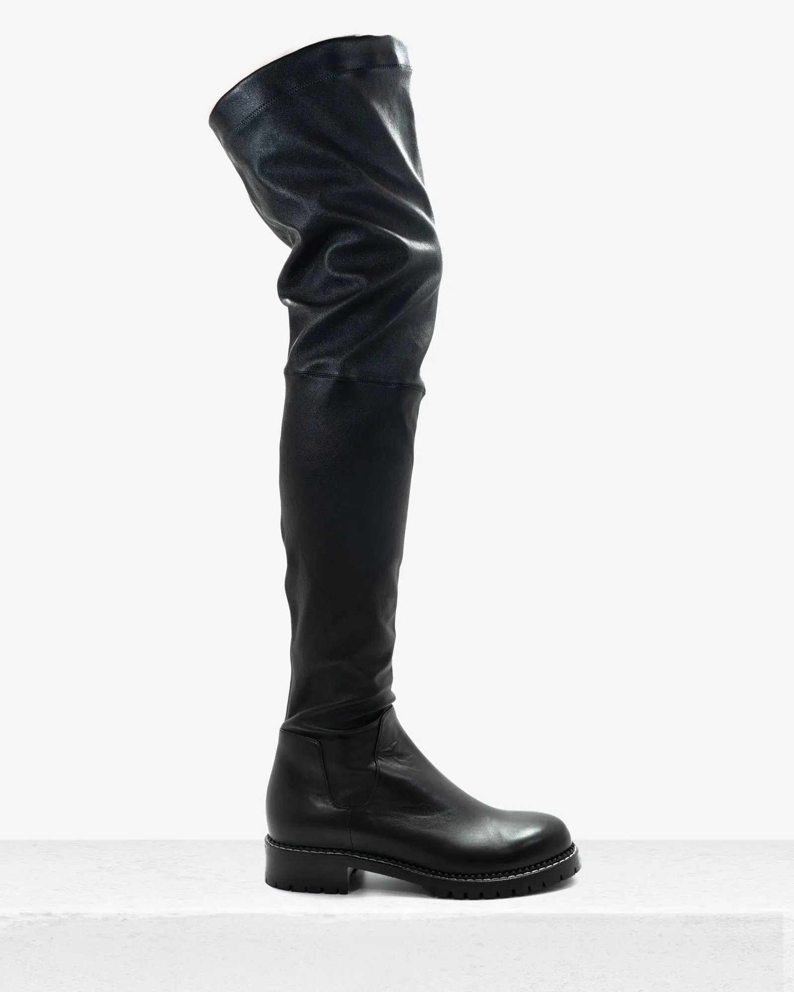 Heather Black Elasticized Nappa Boot