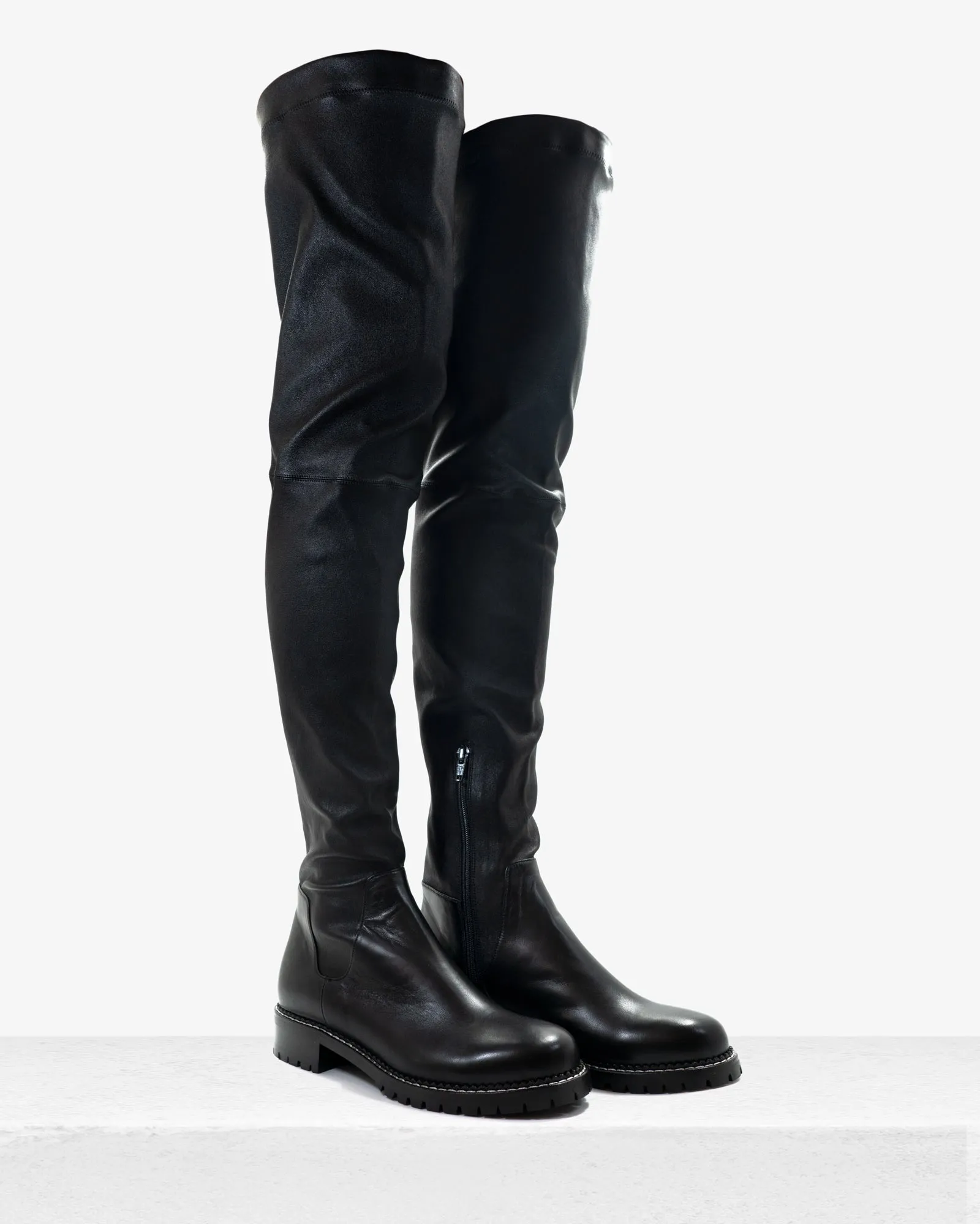 Heather Black Elasticized Nappa Boot