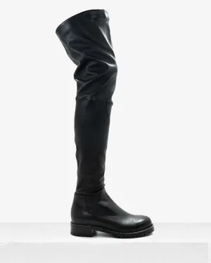 Heather Black Elasticized Nappa Boot