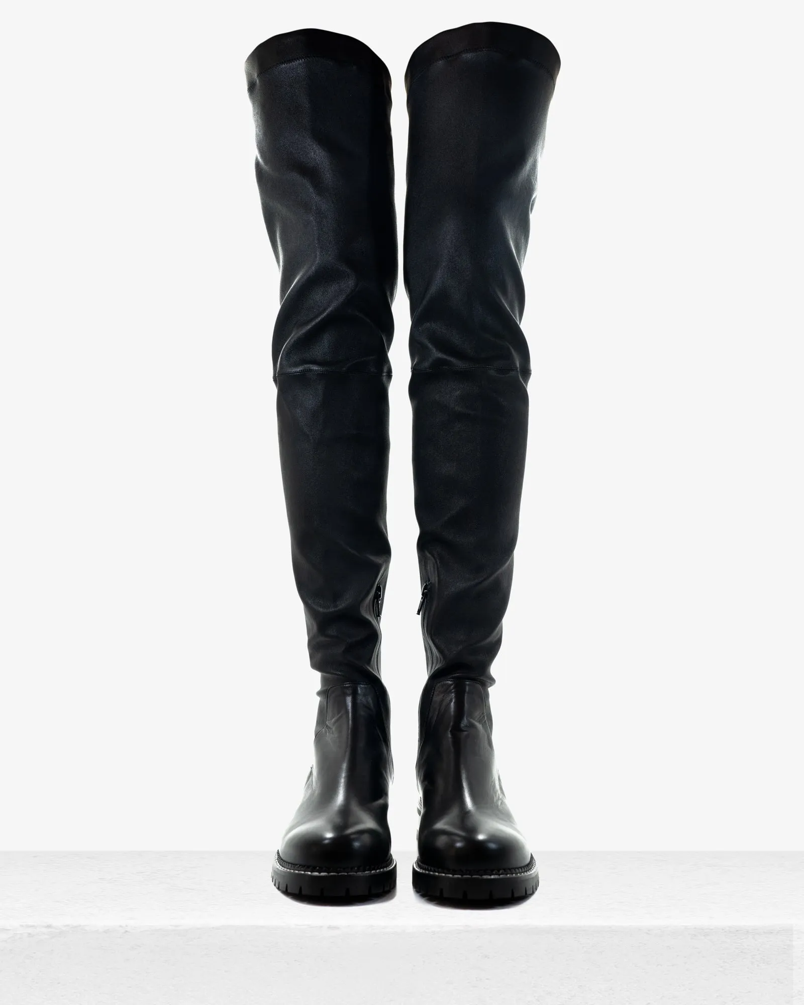 Heather Black Elasticized Nappa Boot