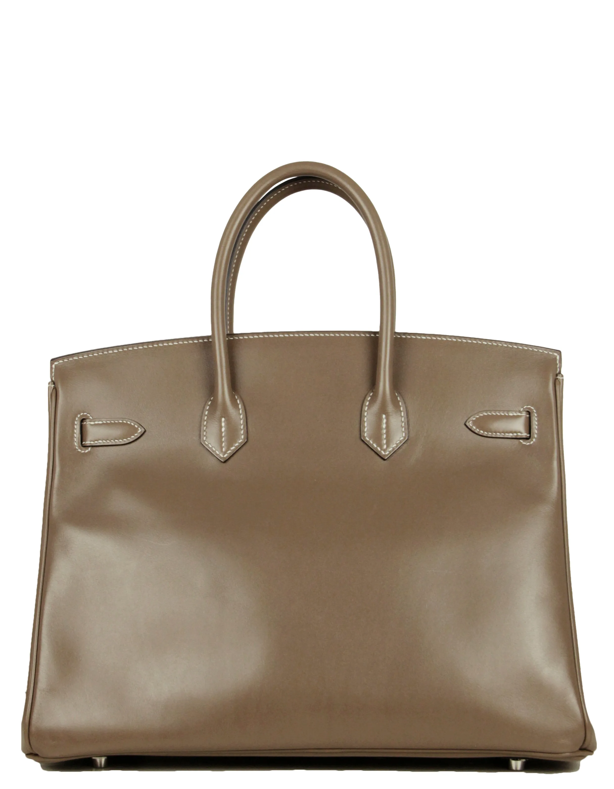 Hermes 2017 Etoupe Grey Tadelakt Leather 35cm Birkin Bag