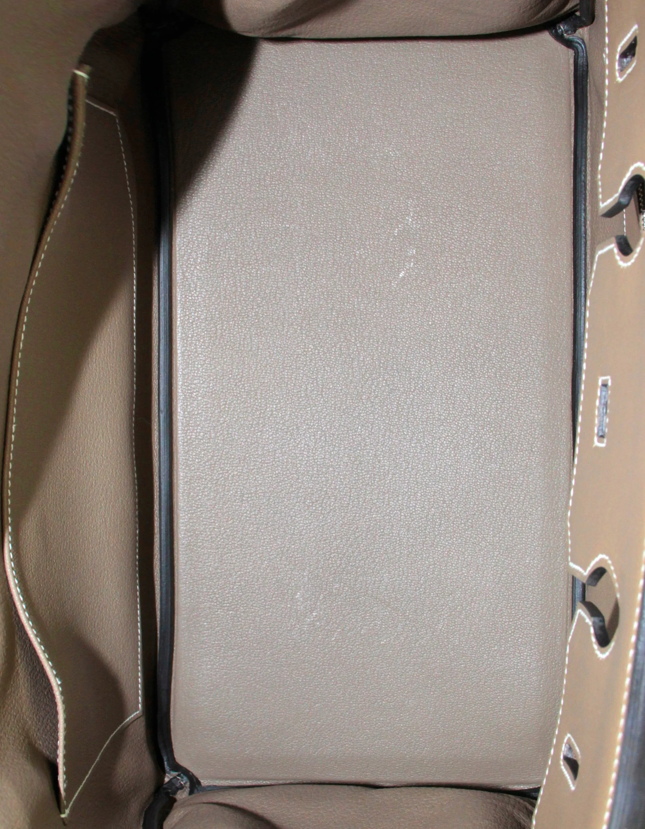 Hermes 2017 Etoupe Grey Tadelakt Leather 35cm Birkin Bag