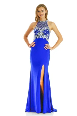 High Neck Dress With Embellished Bodice