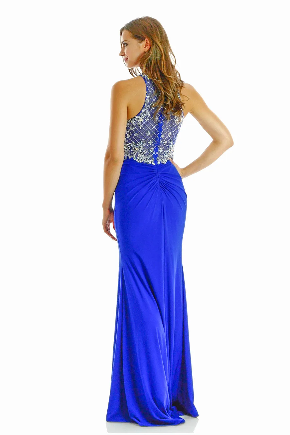 High Neck Dress With Embellished Bodice