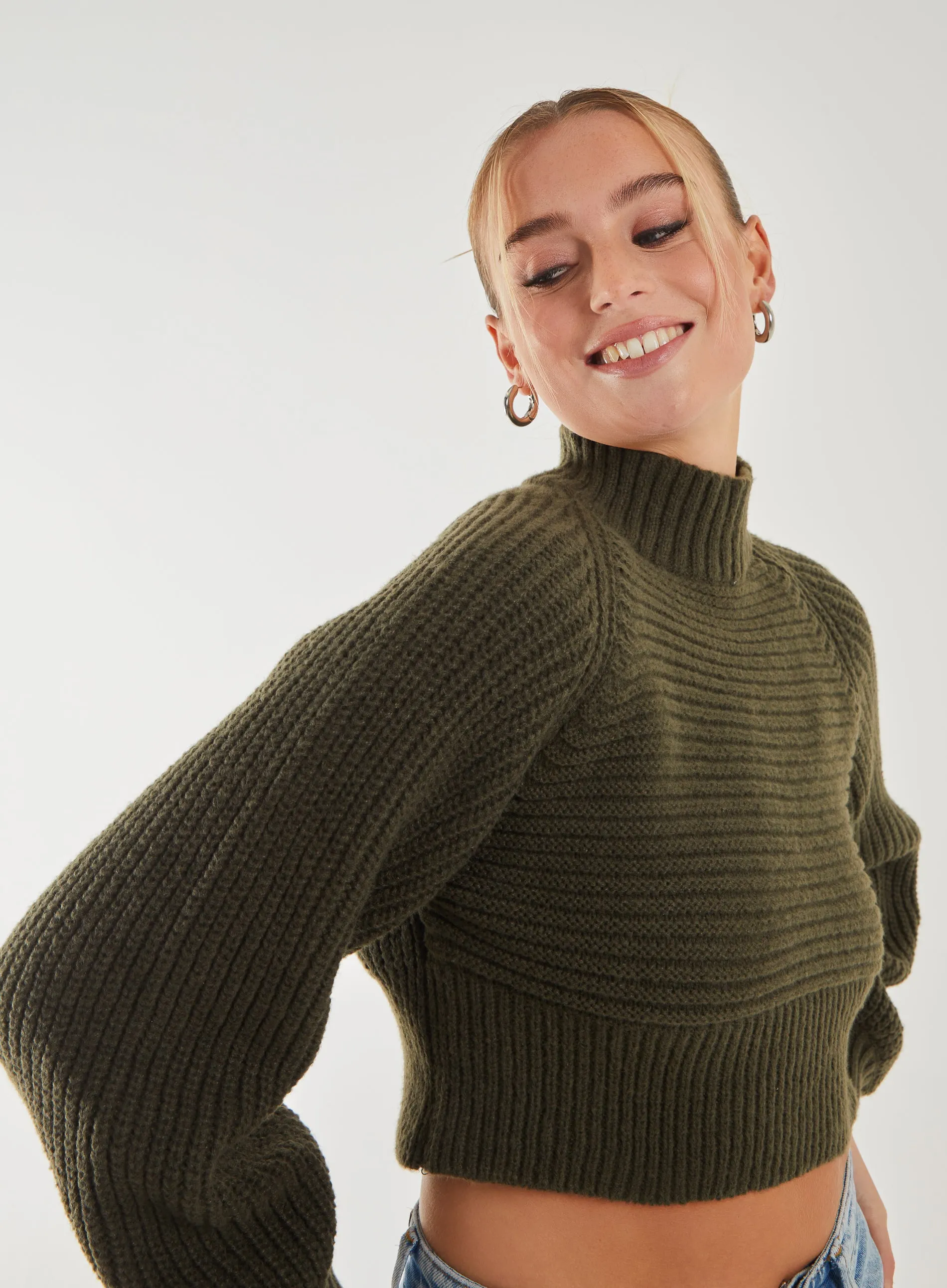 High Neck Knitted Jumper