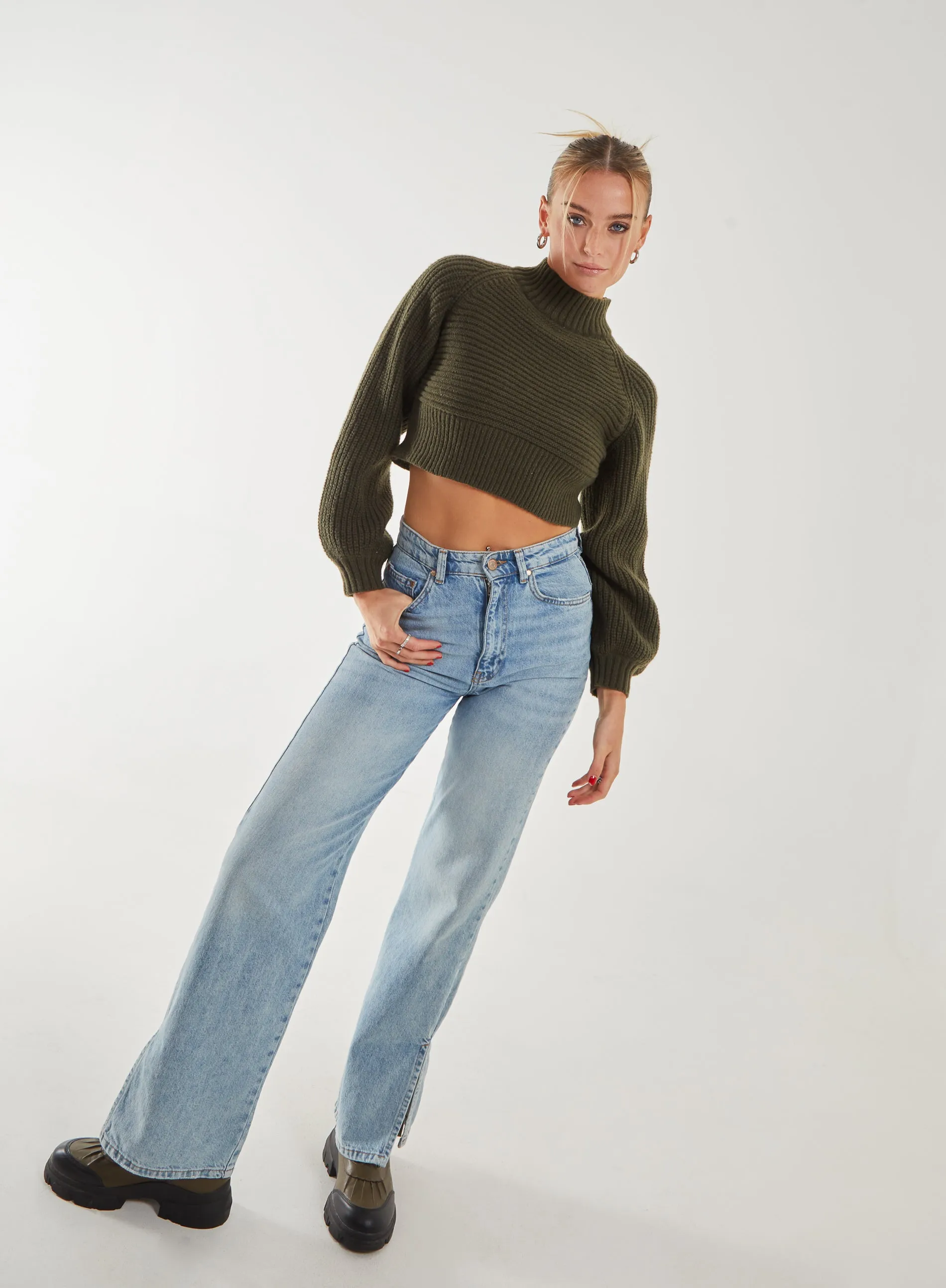 High Neck Knitted Jumper
