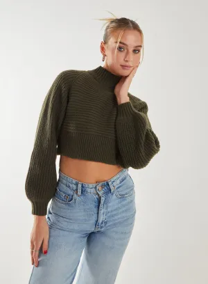 High Neck Knitted Jumper