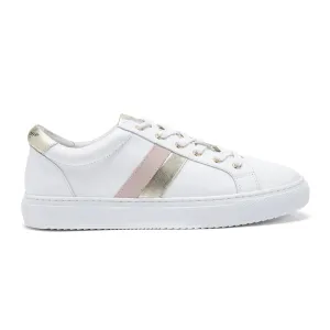 Hoxton - Stripes Pink & Gold Leather Trainers