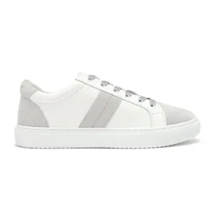 Hoxton - Stripes White & Grey Trainers (EU37)