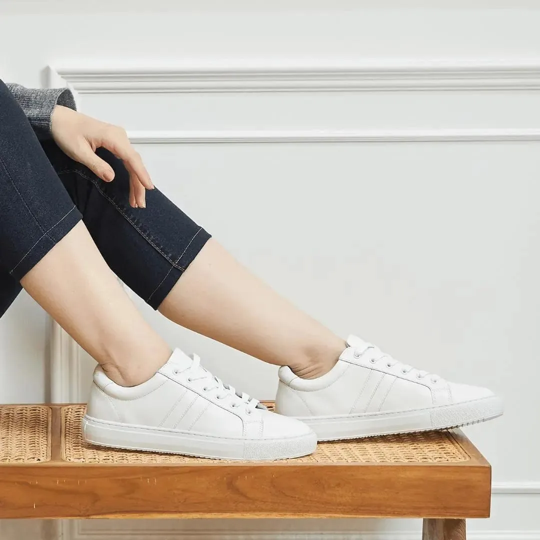 Hoxton - Stripes White & White Trainers