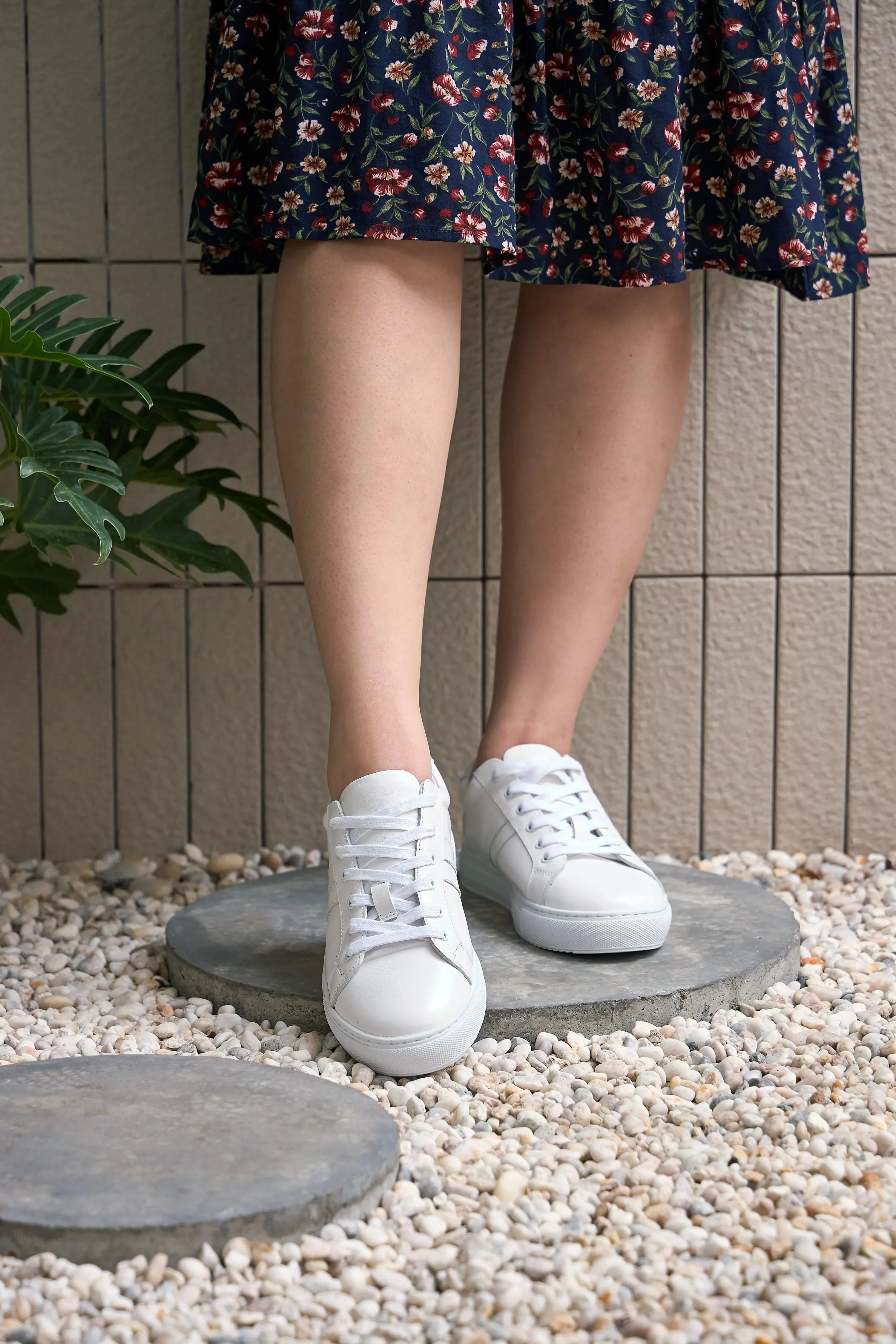 Hoxton - Stripes White & White Trainers