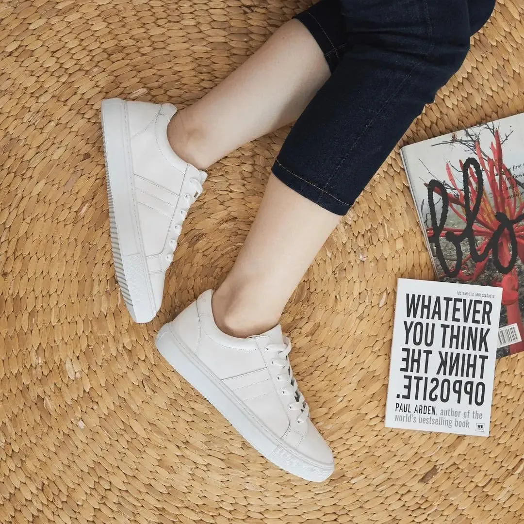 Hoxton - Stripes White & White Trainers