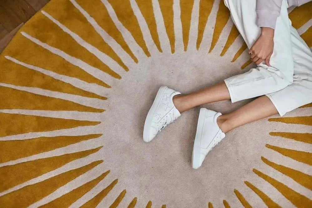 Hoxton - White with White Stars Leather Trainers