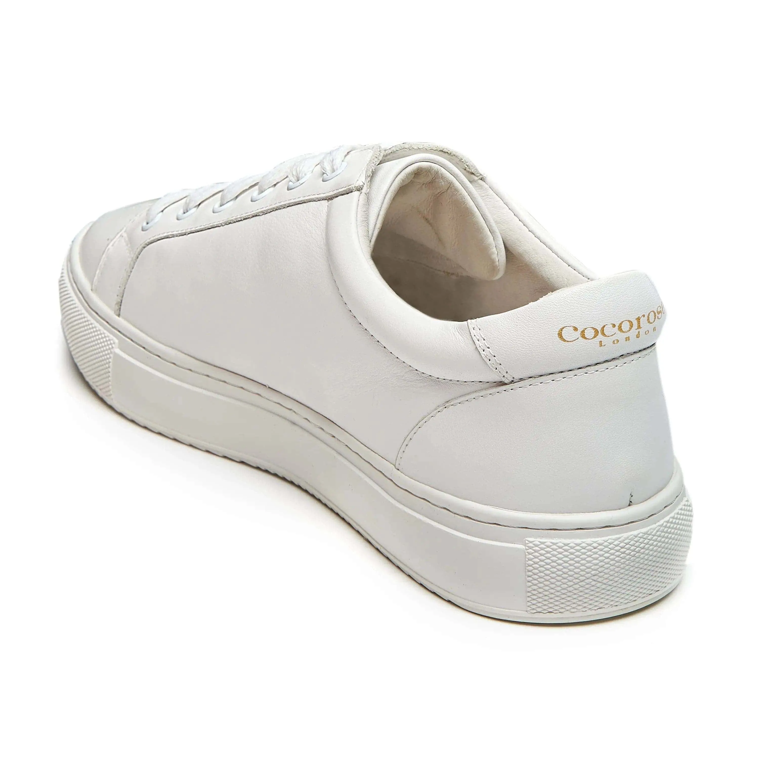 Hoxton - White with White Stars Leather Trainers