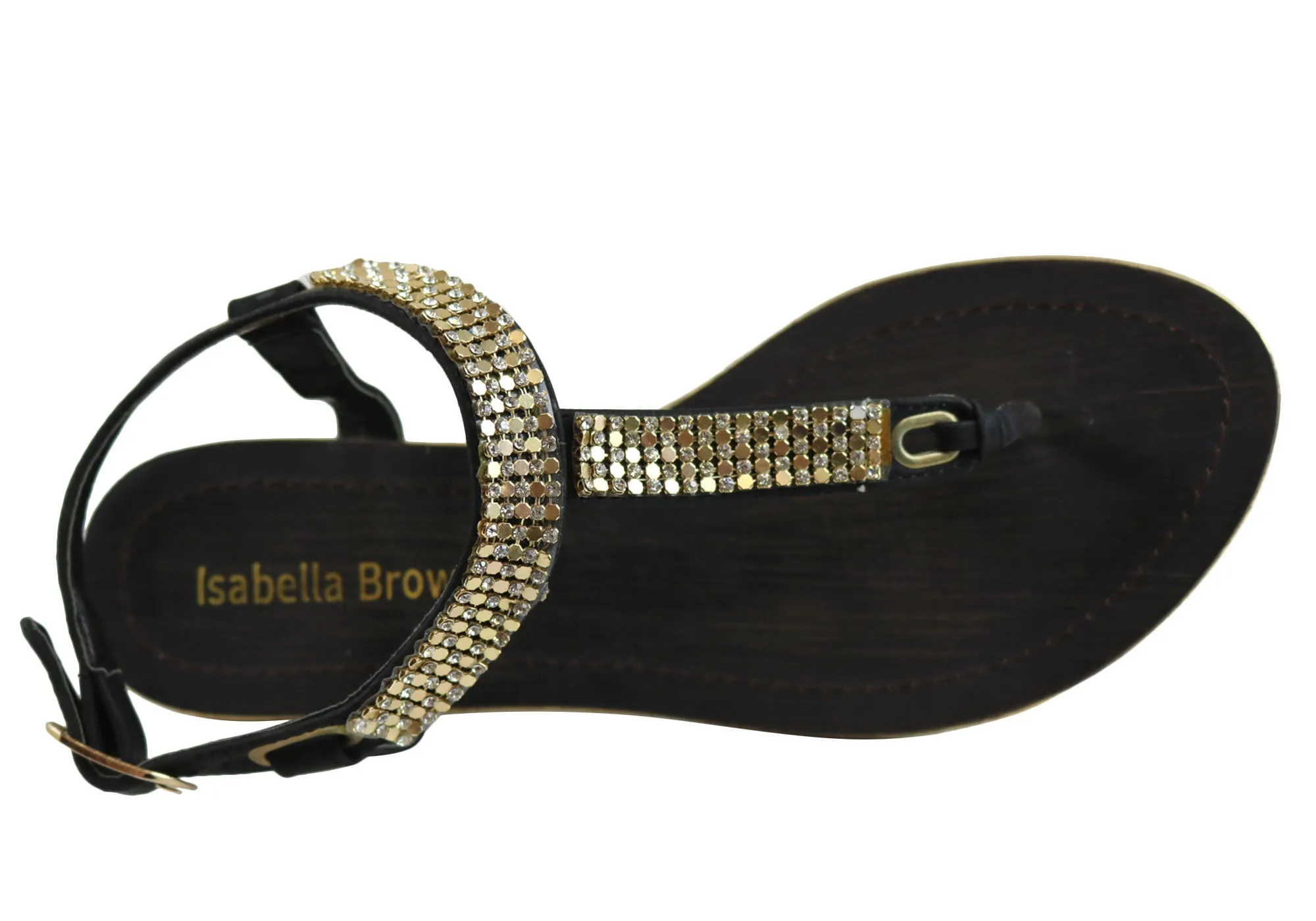 Isabella Brown Diane Womens Flat Fashion Sandals