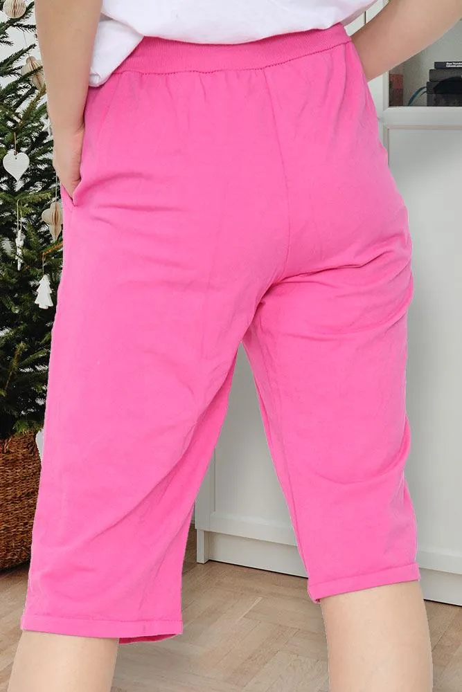 Italian Plain 3/4 Drawstring Pocket Trousers