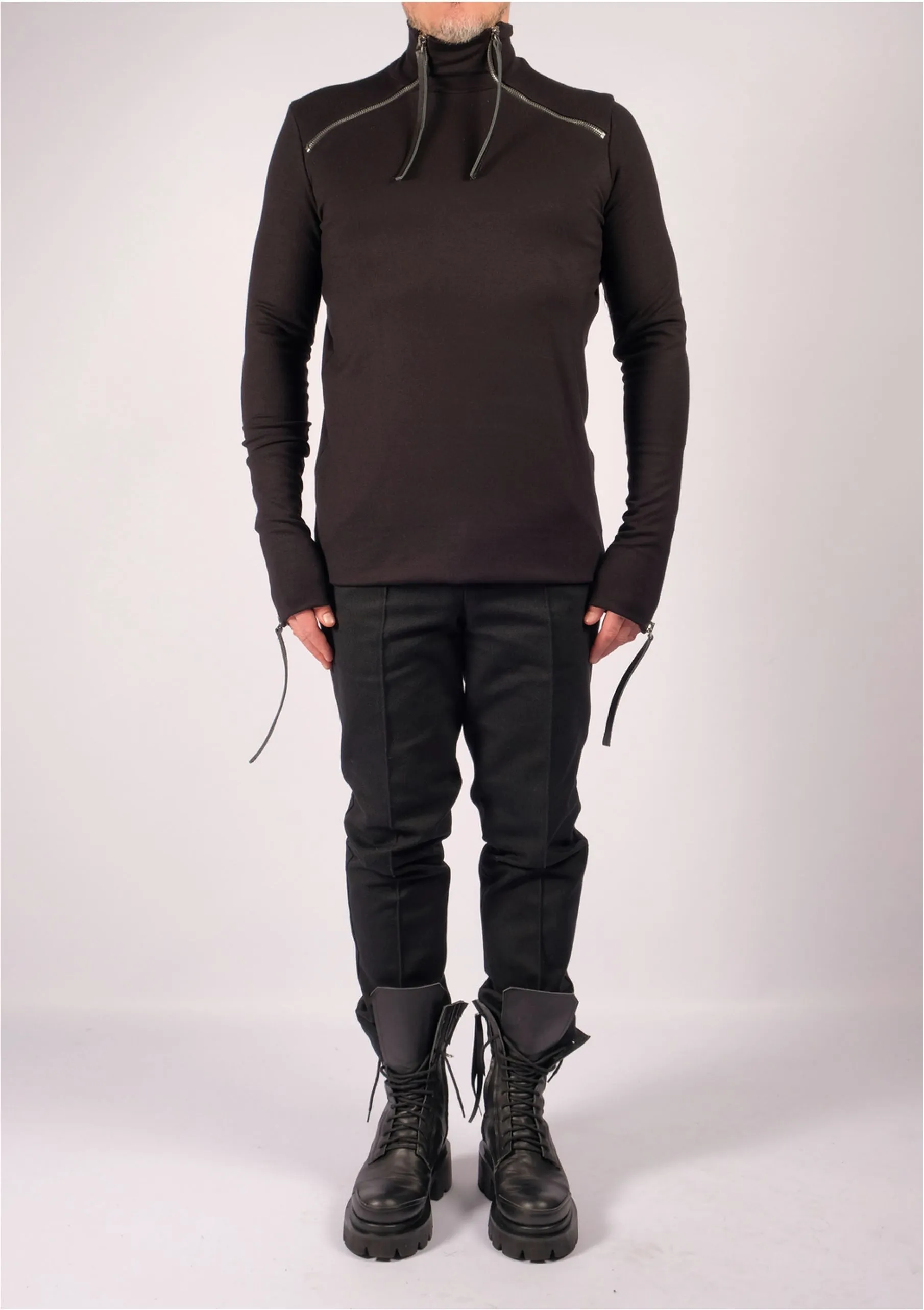 Jersey Turtleneck with Neck Detail