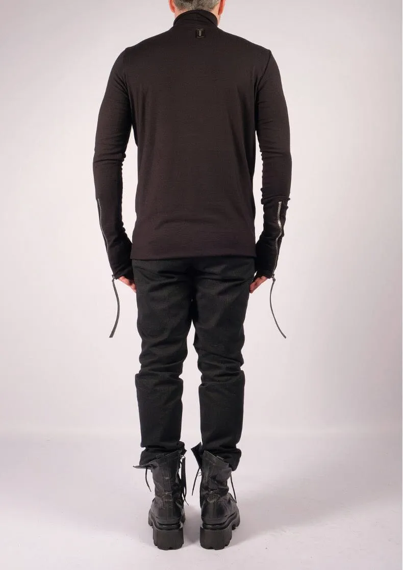 Jersey Turtleneck with Neck Detail