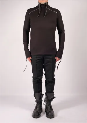Jersey Turtleneck with Neck Detail