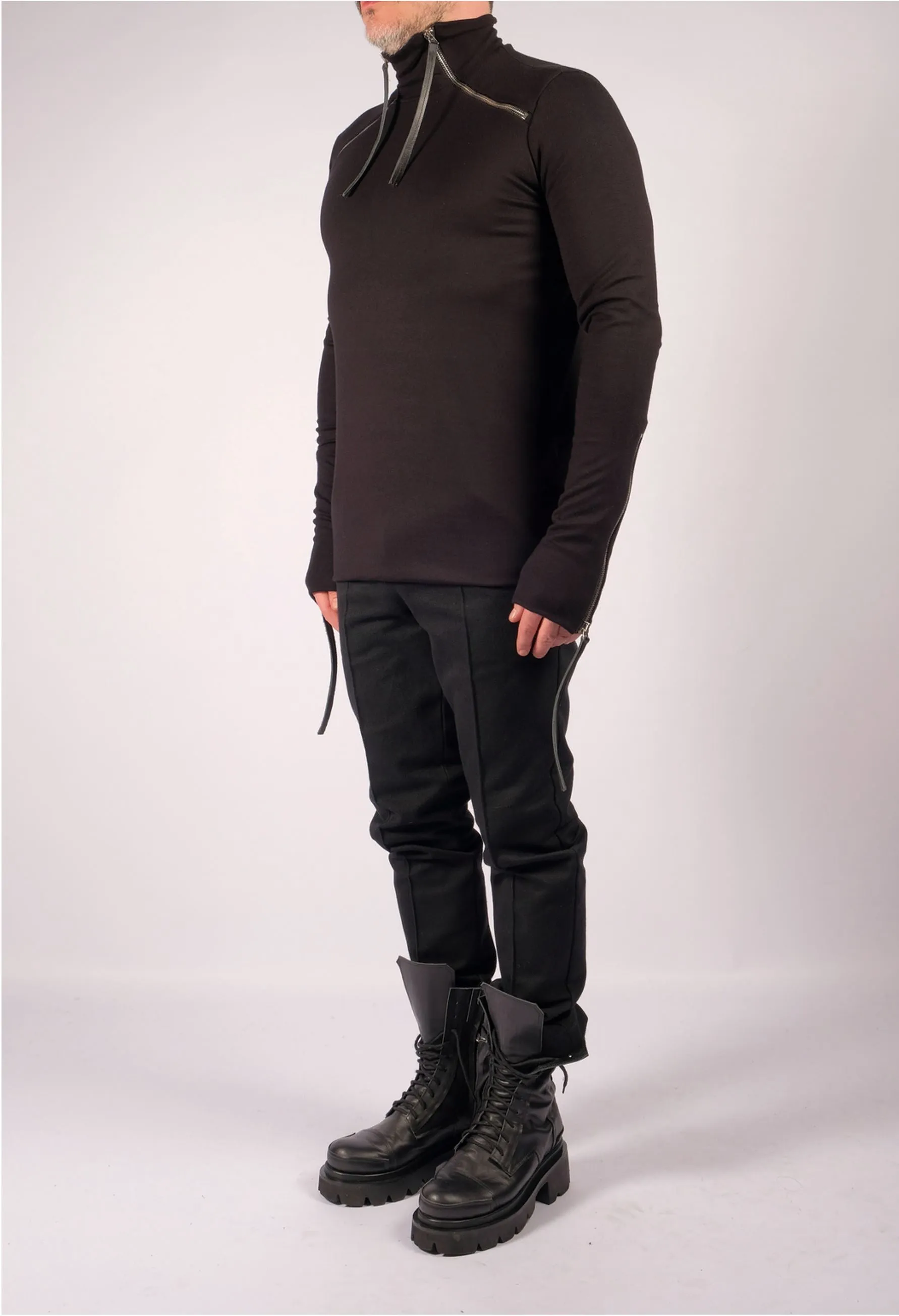 Jersey Turtleneck with Neck Detail