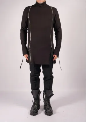Jersey Turtleneck with Sleeve Detail