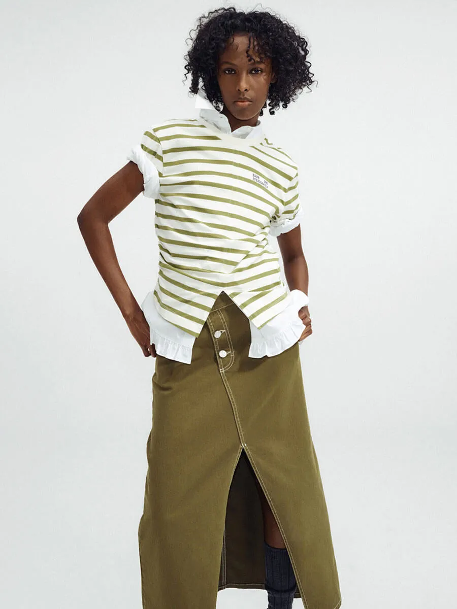 Juma T-shirt - Green Stripe