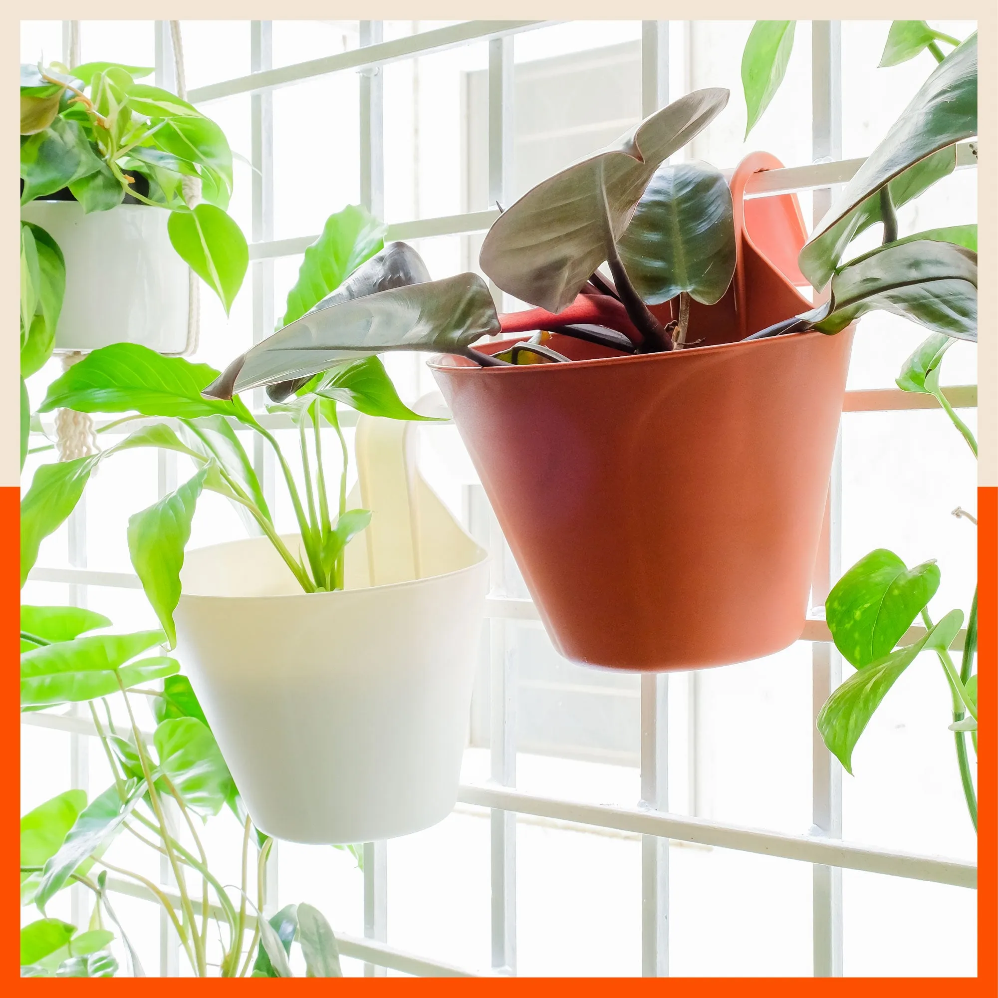 KAI  Hanging Oval Planters For Home (Sky Blue - Set of 5)