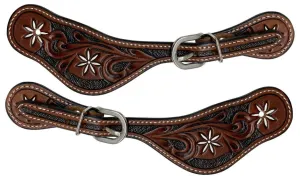 Ladies Size Argentina Cow Leather Dark Oil Spur Straps