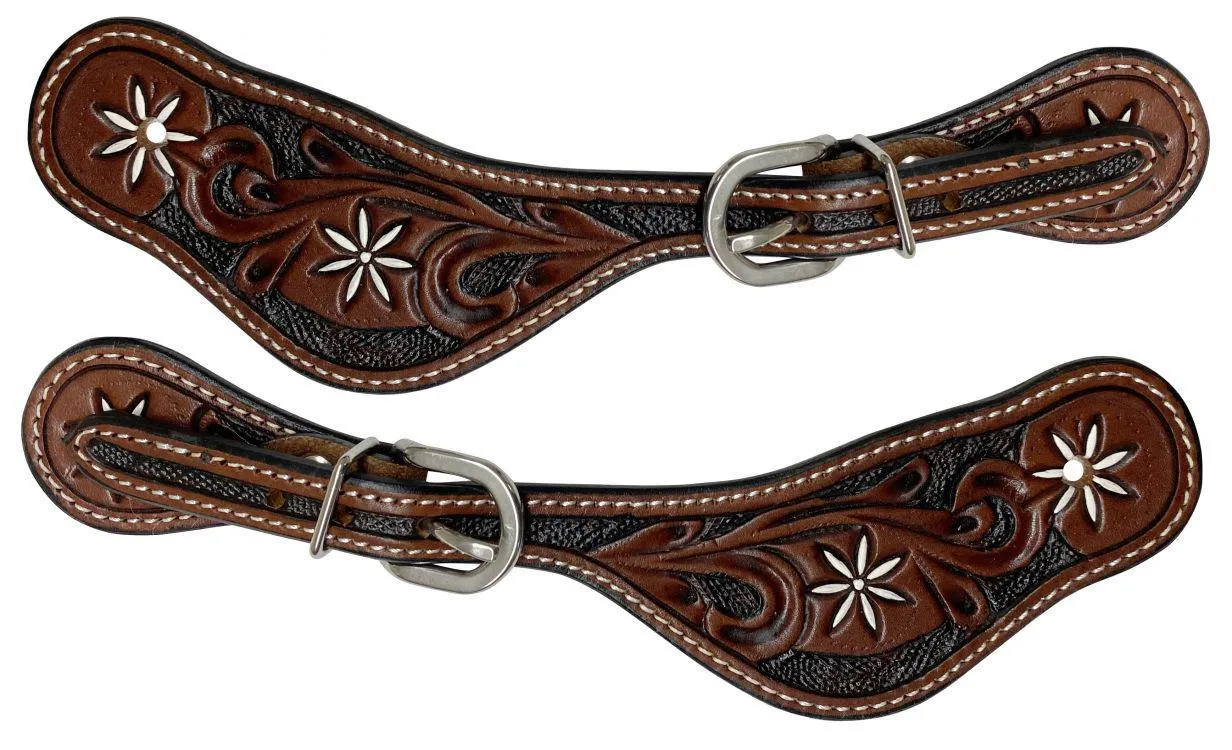 Ladies Size Argentina Cow Leather Dark Oil Spur Straps