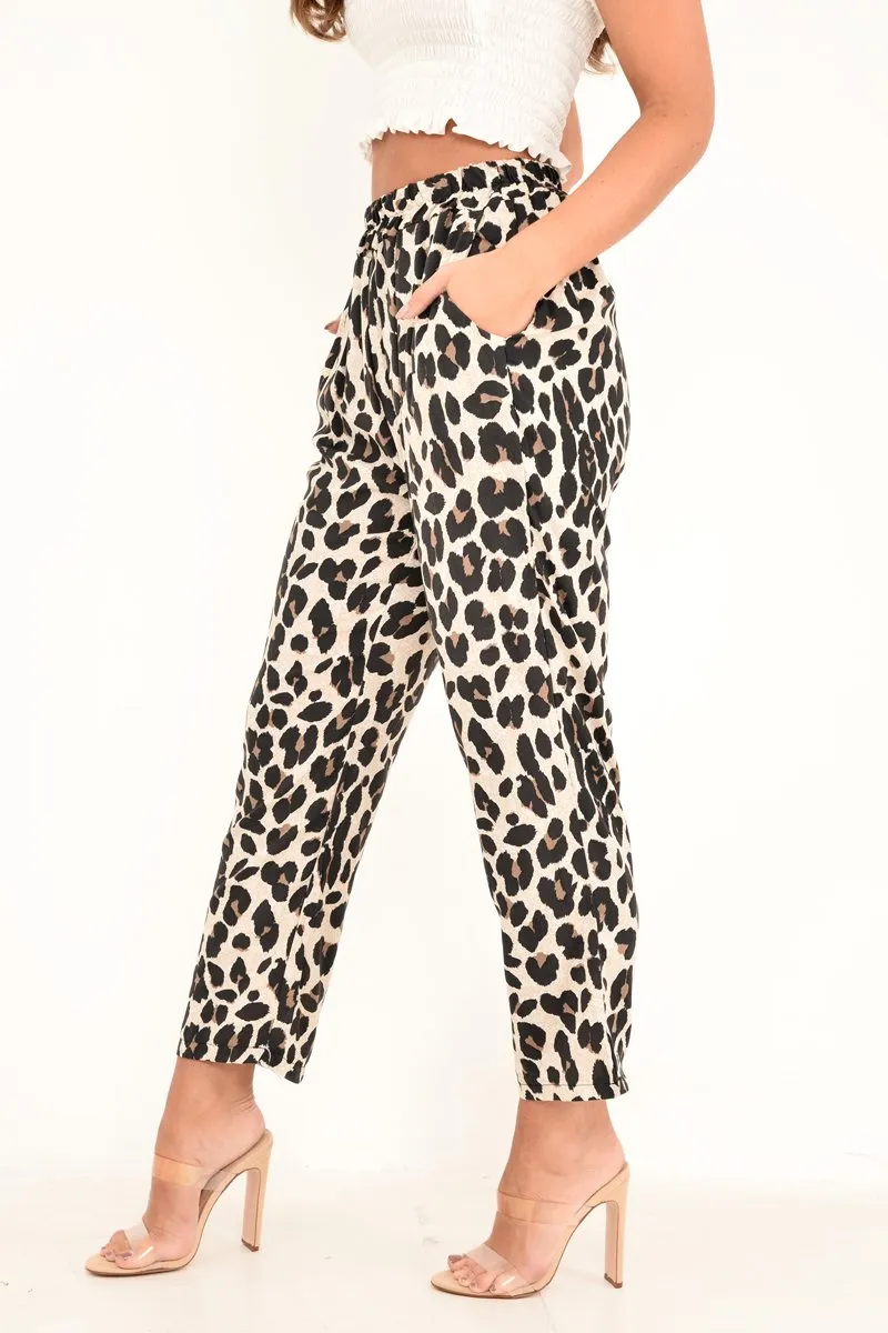 Leopard High Waist Culotte Trousers - Blakeleigh
