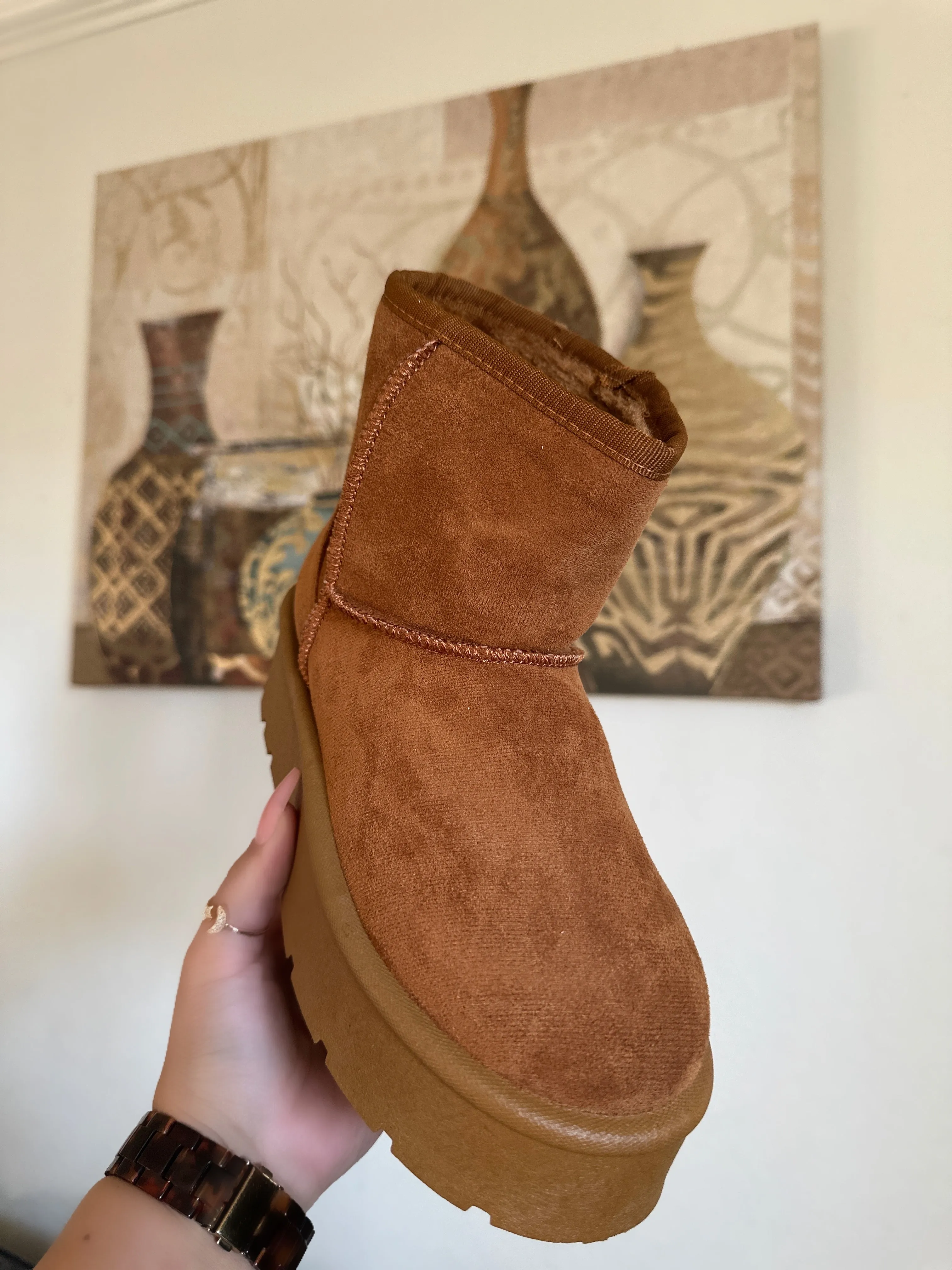 Madison Fur Lined Boot- Tan