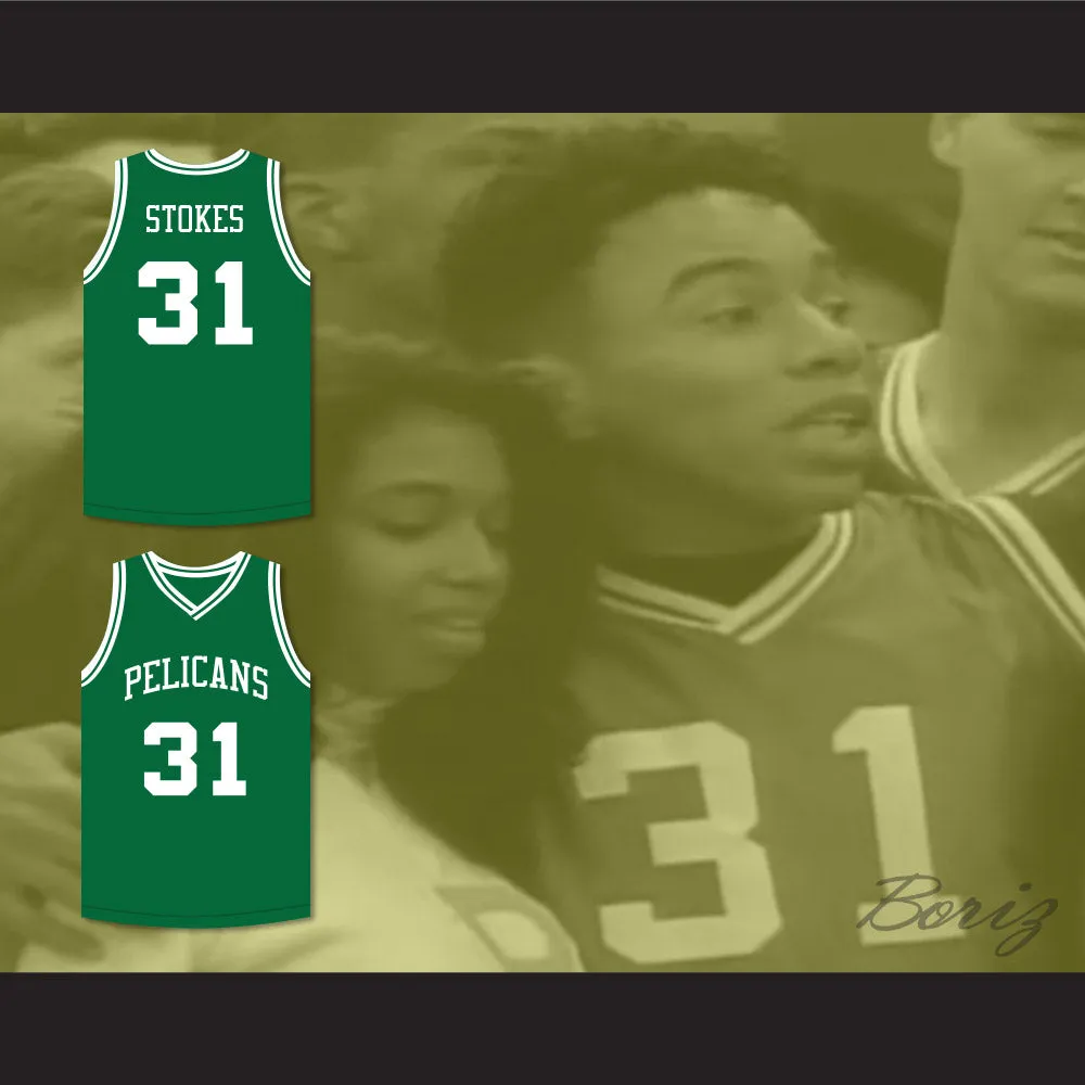 Marcus Stokes 31 Malibu Prep Pelicans Green Home Basketball Jersey