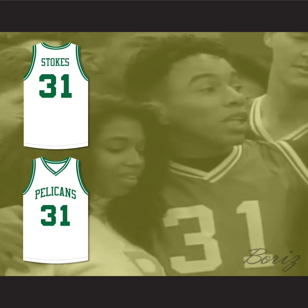 Marcus Stokes 31 Malibu Prep Pelicans White Away Basketball Jersey
