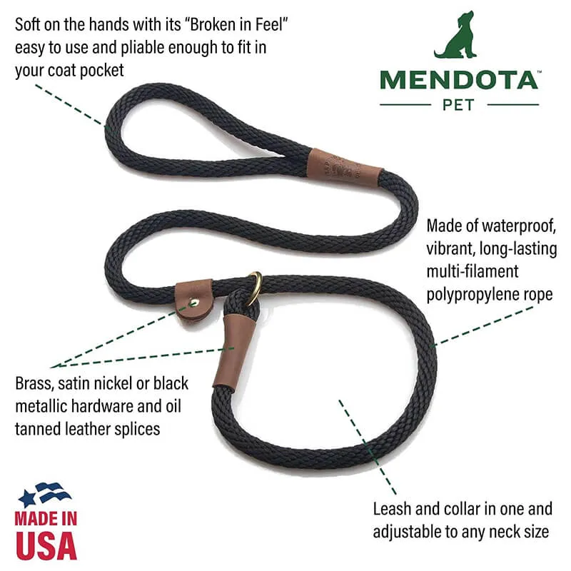 Mendota Rope Slip Lead Dark Brown