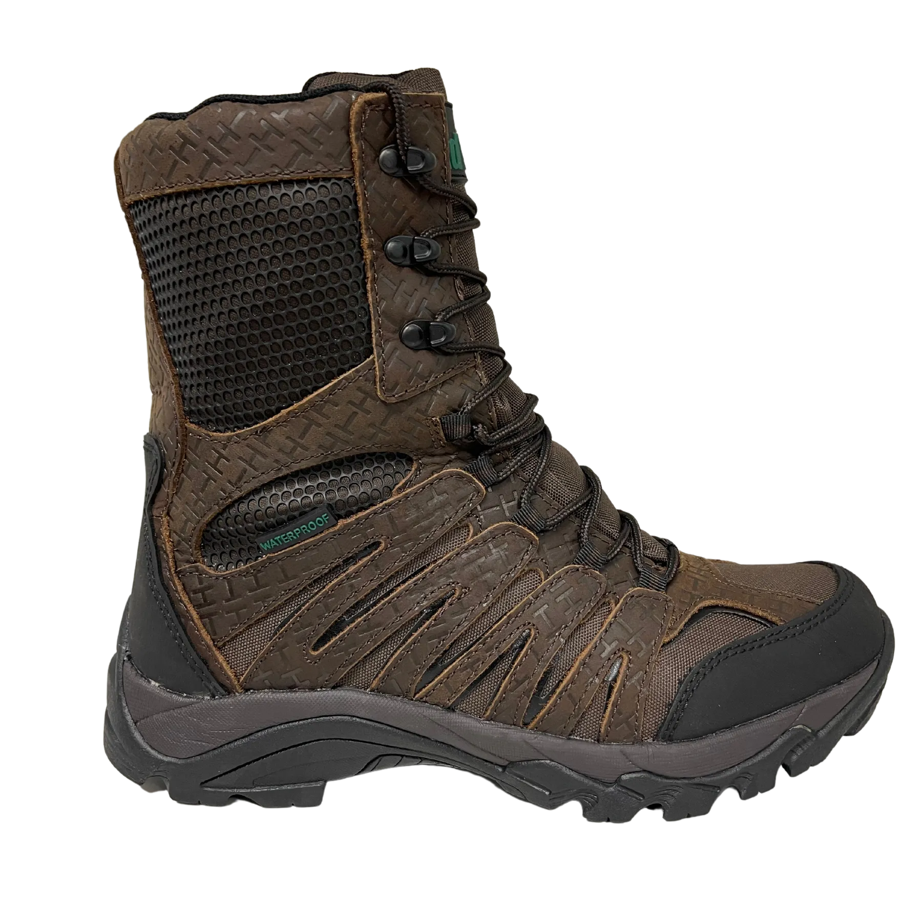 Men's 8" Waterproof Side Zipper Brown Hunting Boot - 1022