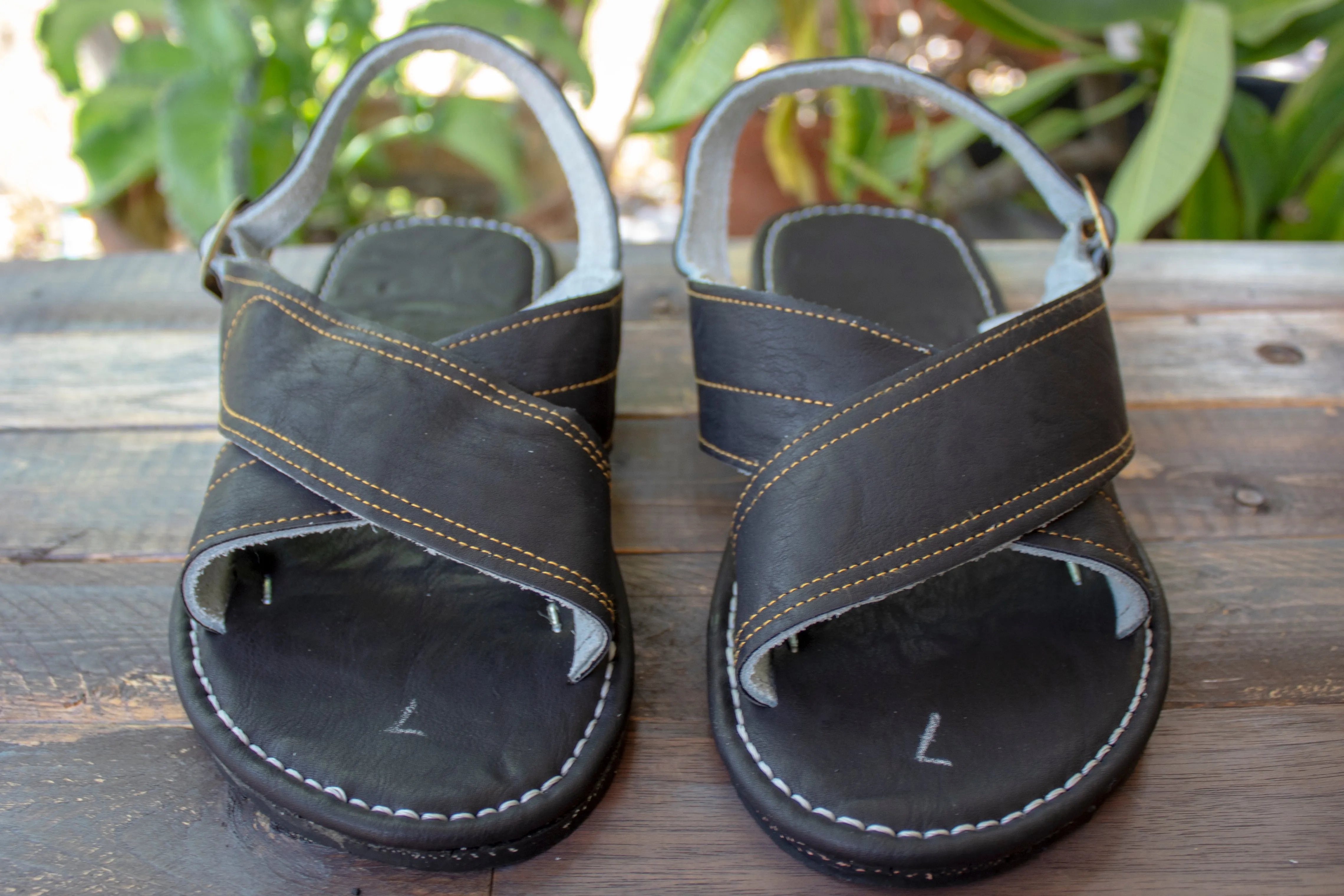 MENS LEATHER 2 STRAP MEXICAN SANDALS