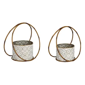 Metallic Tabletop Planters Set of 2,8pmtl5221