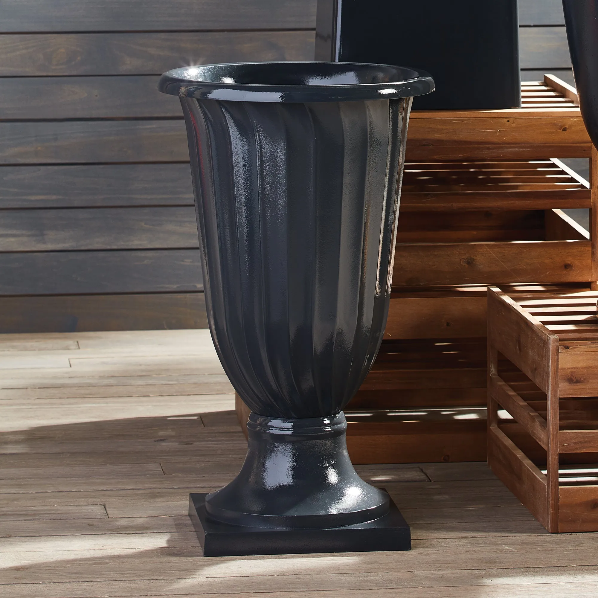 NAPA Home & Garden, GLAZELITE RIBBED URN,GL300GYD