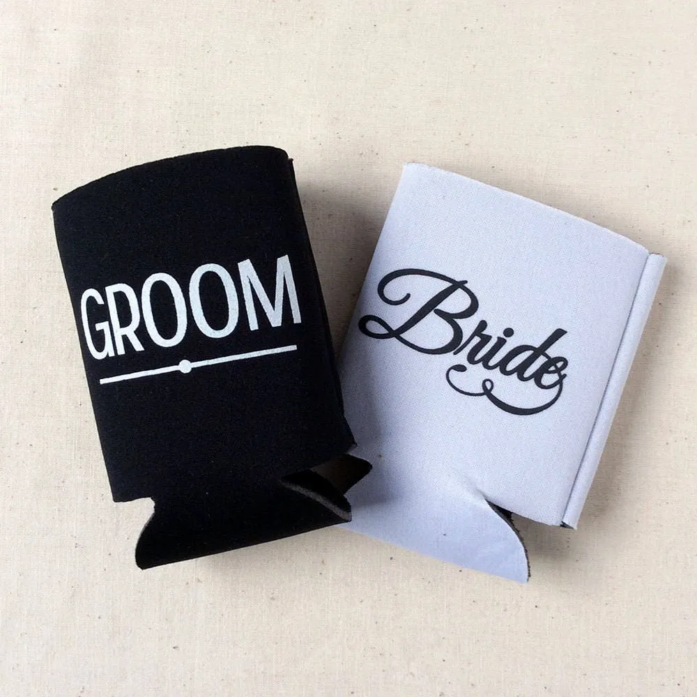 Neoprene Wedding Can Cooler #202N - Wreath Monogram