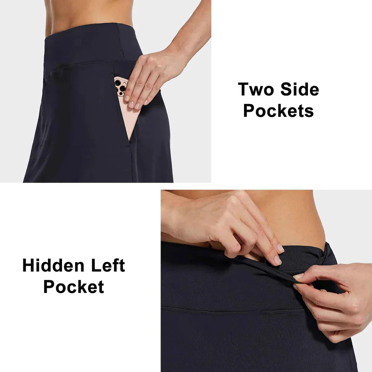 New Baleaf Laureate UPF50  Pleated Skort in Black, Sz 2X!