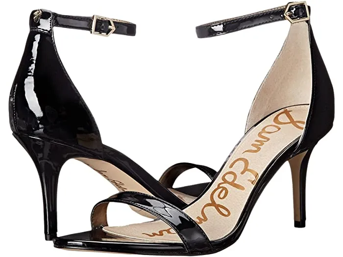 New in box! Women's Sam Edelman Patti Ankle Strap Heeled Sandal, Black, Sz 7.5! Retails $135 