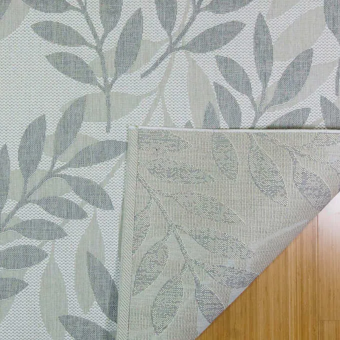 New Naples Indoor/Outdoor Area Rug, Fiori Grey! 5 ft. 3 in. x 7 ft. Made in Belgium! Stain & Fade Resistant!