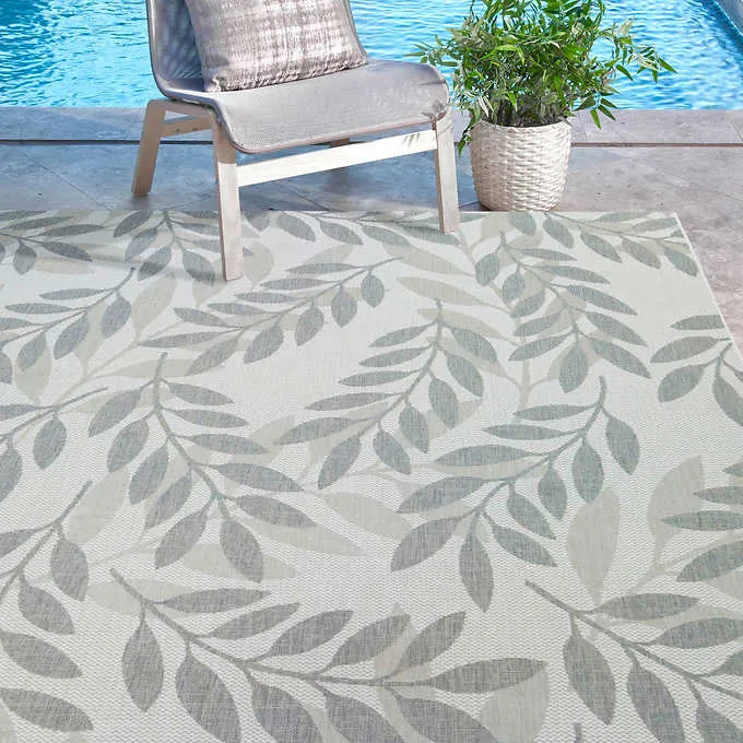 New Naples Indoor/Outdoor Area Rug, Fiori Grey! 5 ft. 3 in. x 7 ft. Made in Belgium! Stain & Fade Resistant!