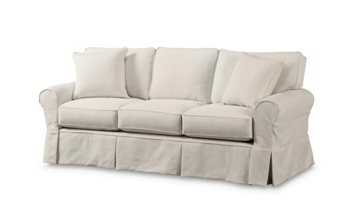 Newport II QUICK SHIP Slipcovered Sofa 84" 3/3 in Ali Eggshell