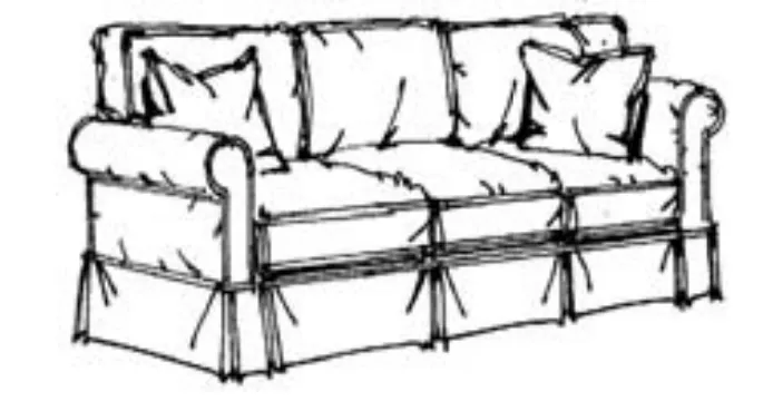 Newport II QUICK SHIP Slipcovered Sofa 84" 3/3 in Ali Eggshell